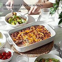 Vista 3 de DOWAN Ceramic Casserole Dish for Oven, 9x13 Deep Lasagna Pan, Large Baking Dish with Handles, 4.3 Quarts Durable and Oven Safe Pan, for Roasting and