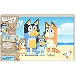 Spin Master Games, Bluey Puzzles 7-Pack, Wooden Jigsaw Puzzles for Preschoolers, 12, 16, & 24 Pieces, Storage Tray, Bluey Toys, for Ages 4 & Up