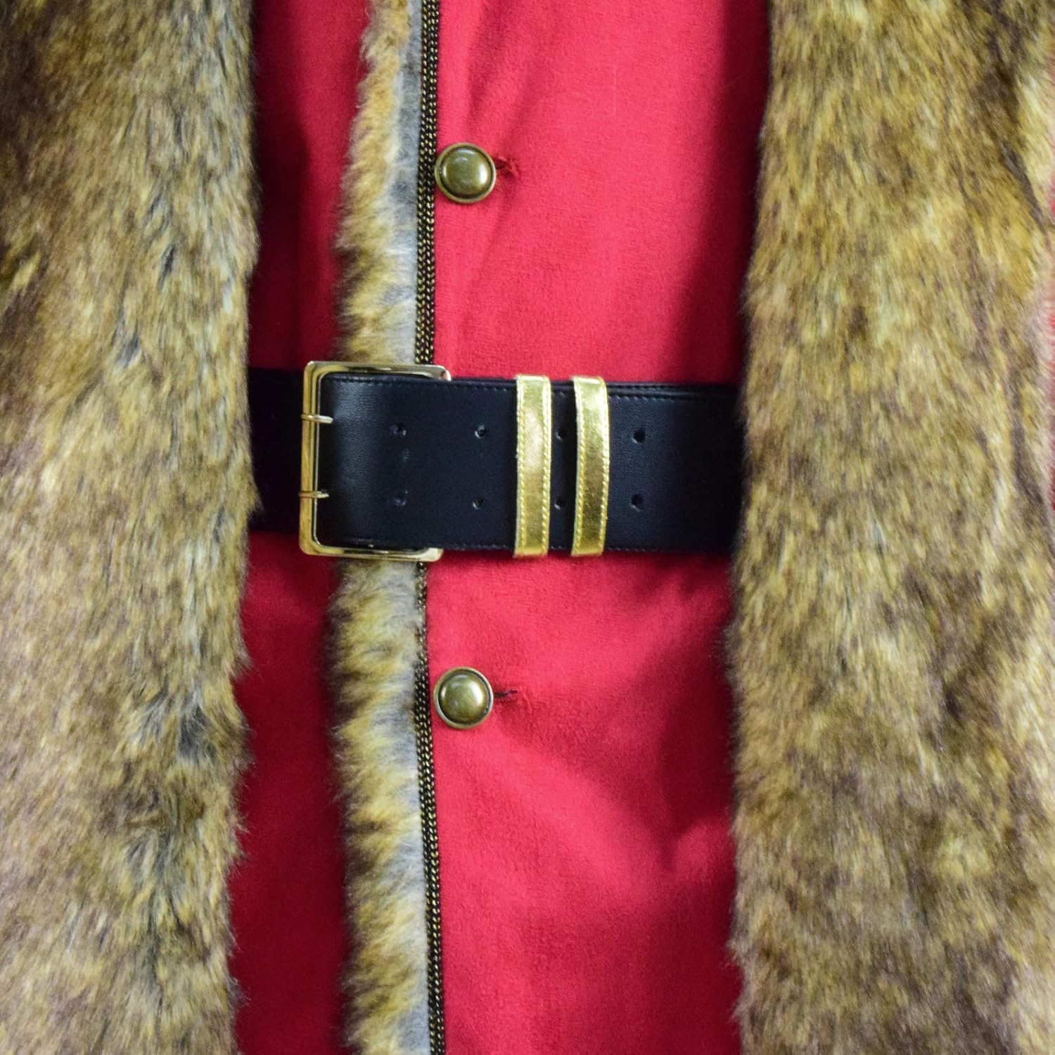 Men'sThe Christmas Chronicles Santa Claus Red Shearling Coat Outfit Deluxe Version Cosplay Costume - Image 4