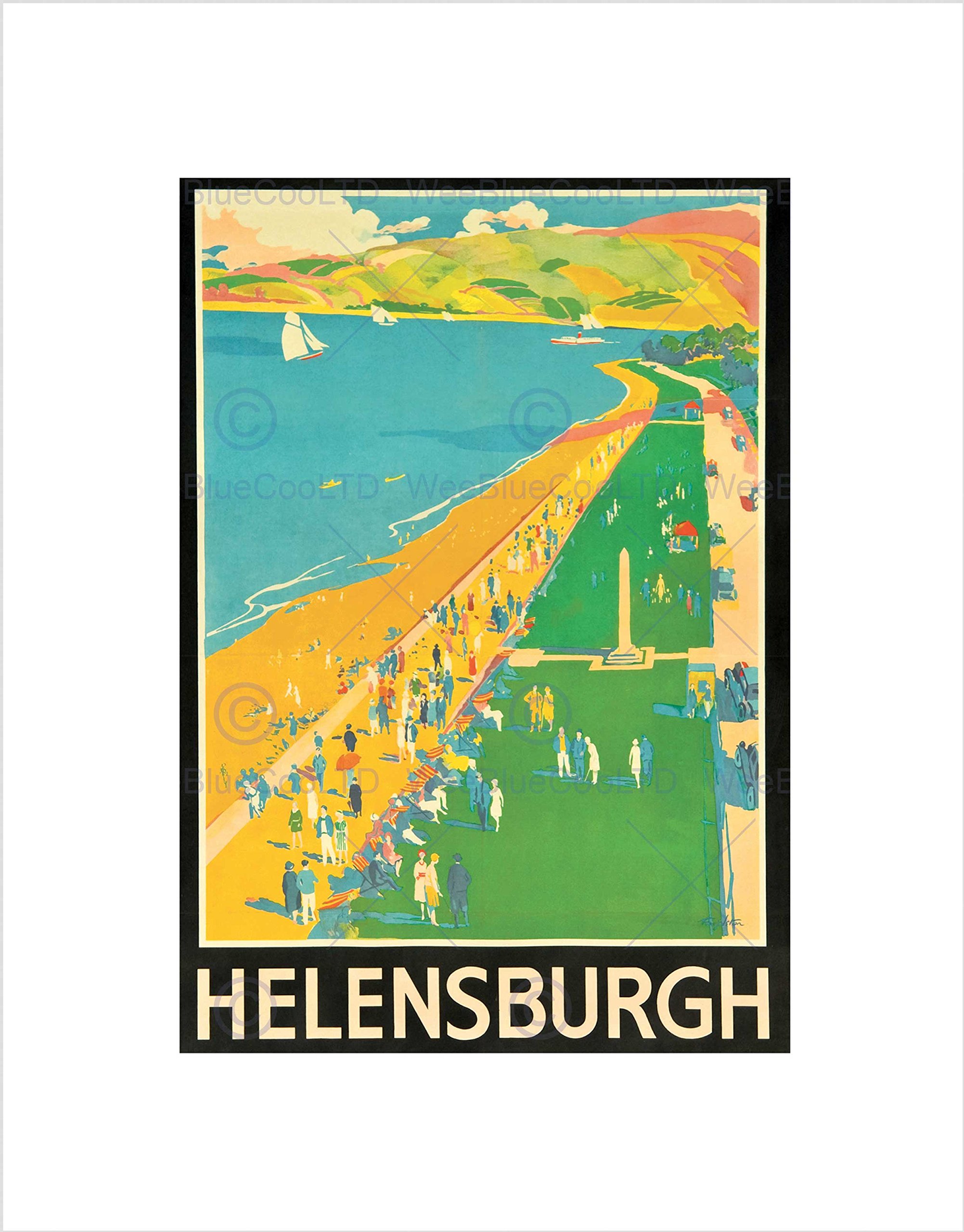 Wee Blue Coo Advert Lner Helensburgh Scotland Beach Coast Clyde Wall Art Print