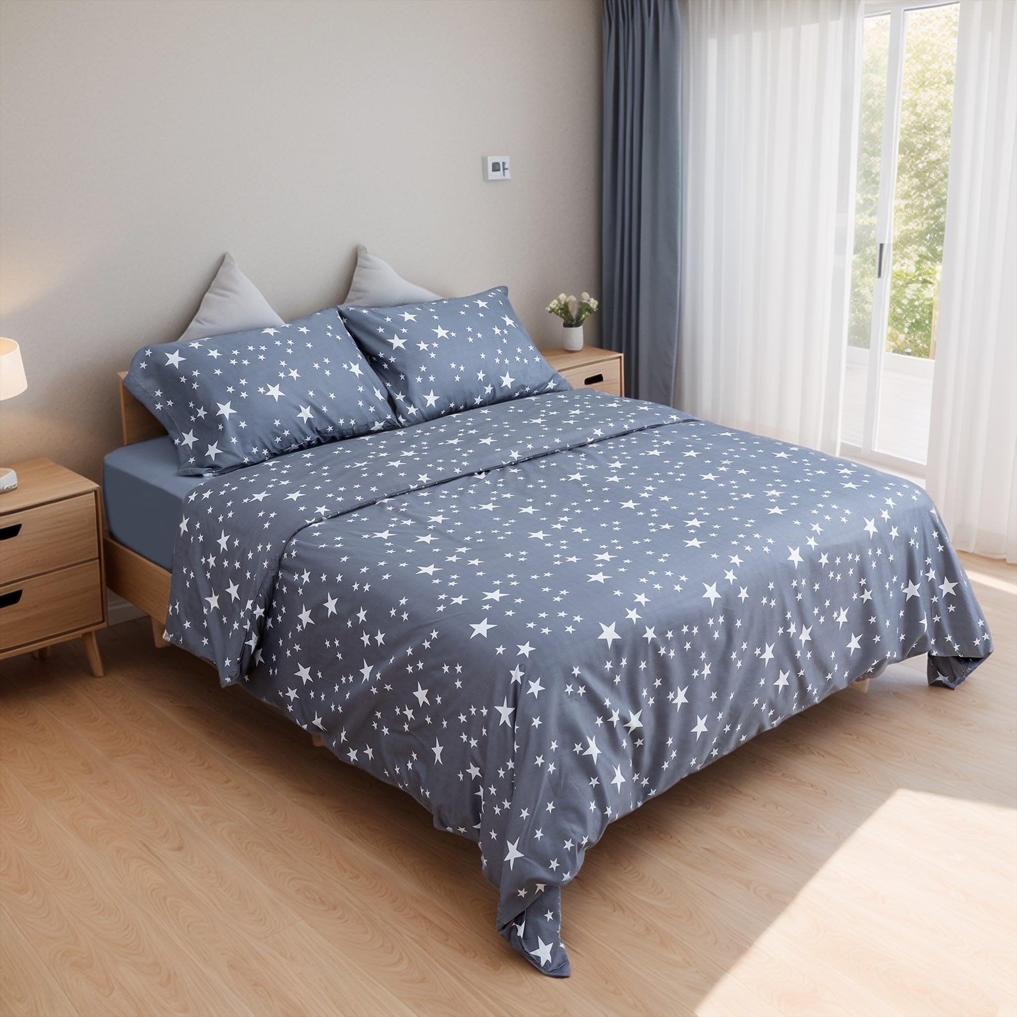 Etrexonline Juego de Funda Nórdica 3 Piezas Cama 135 Microfibra Extra Suave Transpirable - 1 Funda Edredón 220x220 cm y 2 Fundas de Almohada 50x70 cm (Eucalipto) — view 23