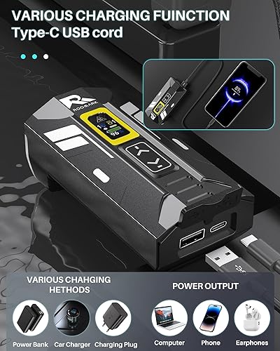 Miniatura 2 de Luces de bicicleta para montar por la noche, 2000 lúmenes luces de bicicleta con 6 LED, aluminio giratorio de 360  luz de bicicleta para bicicleta,