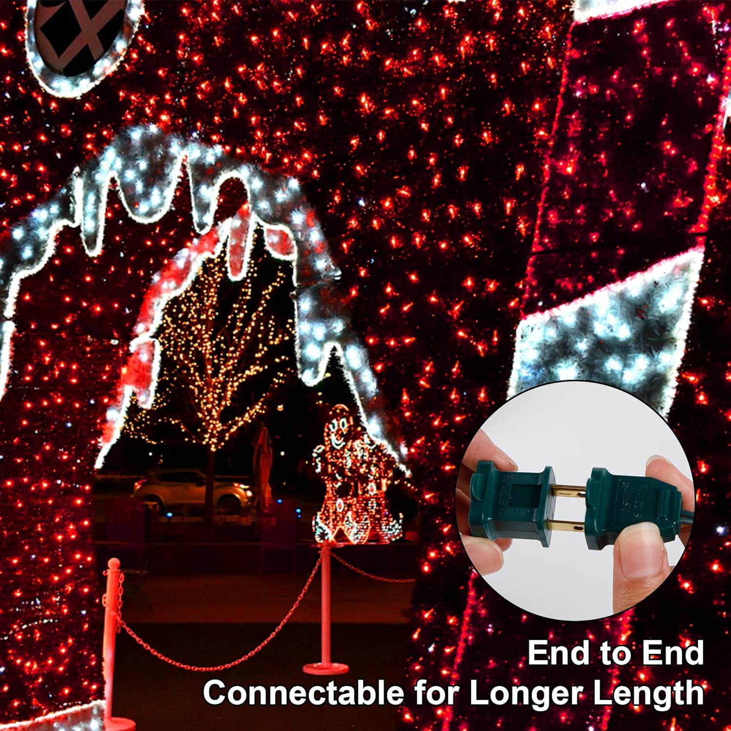 LJLNION Valentines String Lights, 150 Count 33 FT Incandescent Mini Green Wire Christmas Fairy Light, 120V UL Certified Connectable Tree Lights for Patio, Holiday, Party, Outdoor Indoor Decor, Red - Image 7