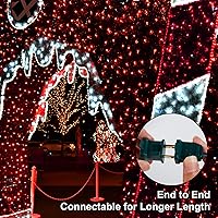 Vista 7 de LJLNION 3 Sets Valentines Lights, 150 Count 33 FT Each Mini String Lights, Green Wire Fairy Light, 120V UL Certified Connectable Christmas Tree Rojo