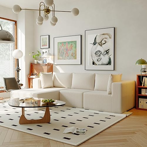 Miniatura 9 de Sofá Cloud de 105 pulgadas con diván en forma de L, juego de sofá modular con asiento profundo, sofás tapizados sin hueso para sala de estar