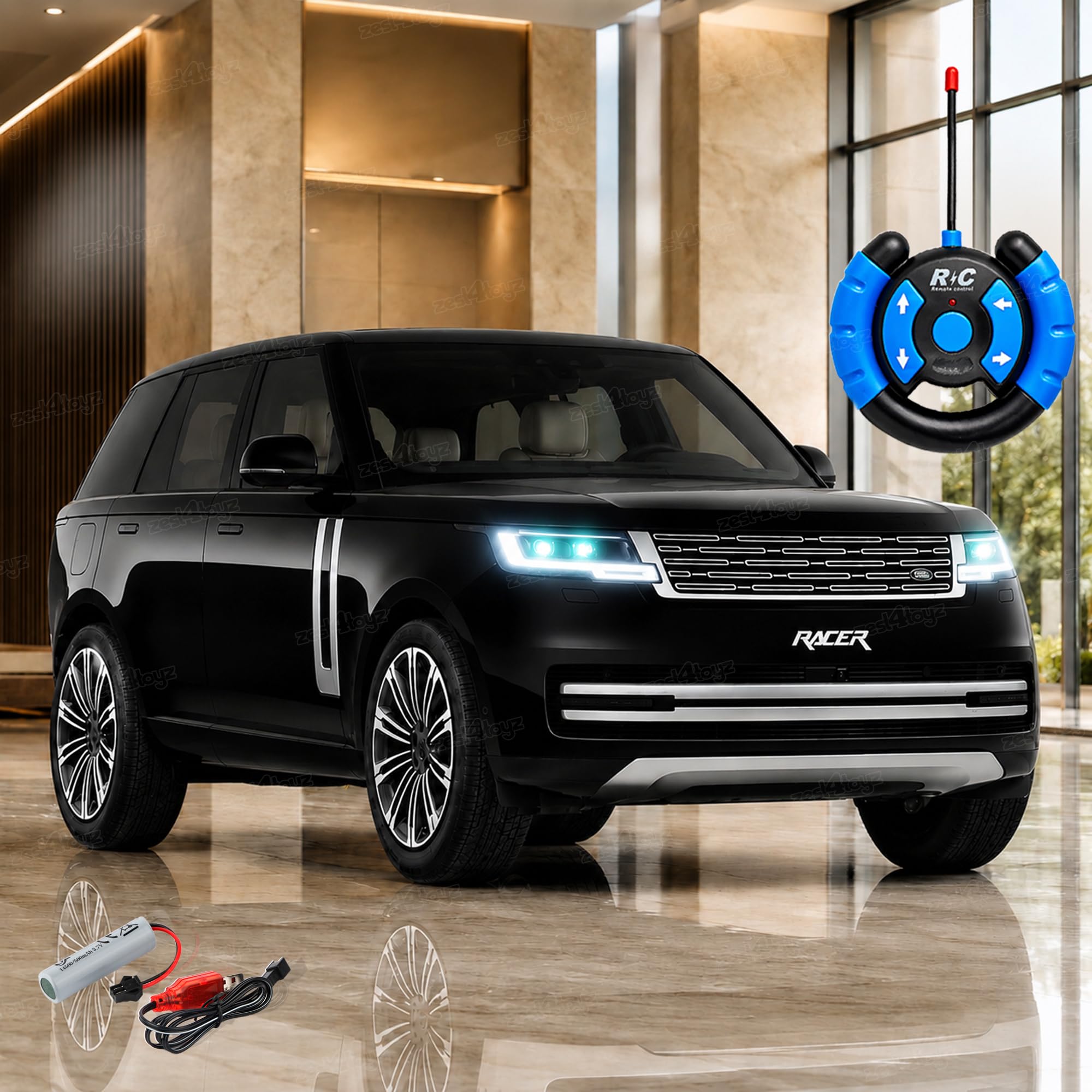 Zest 4 Toyz Remote Control Car Toy High Speed RC Car with Lights & Sound Rechargeable RC Vehicle for Boys and Girls Age 3+ (Black)-image-31