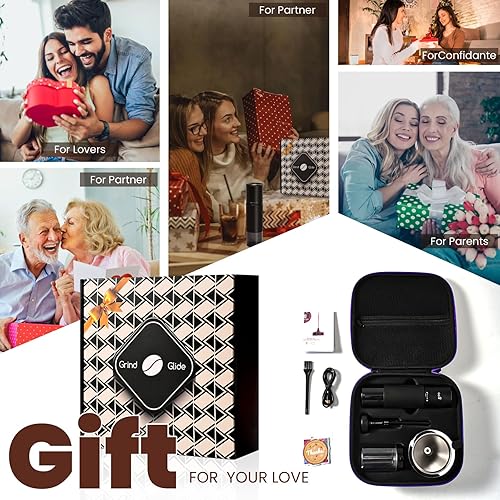 Miniatura 2 de Molino de café 4 en 1, eléctrico, termómetro digital (-50C a 300C) con filtro y recipiente, molino de granos de café para campamento, RV, Molino de