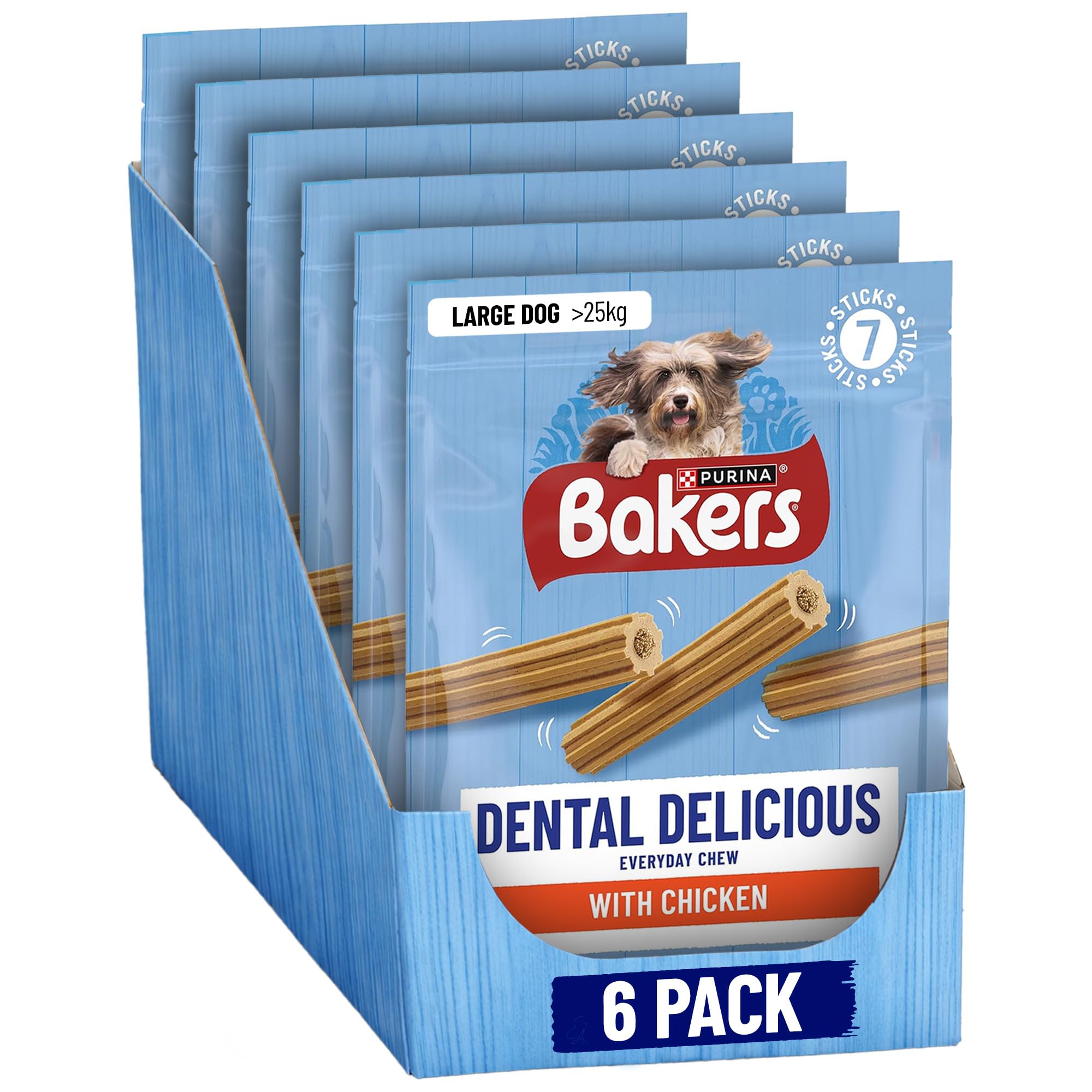 BAKERS Dental Delicious Large Chicken Dog Chews 270g (Pack of 6)
