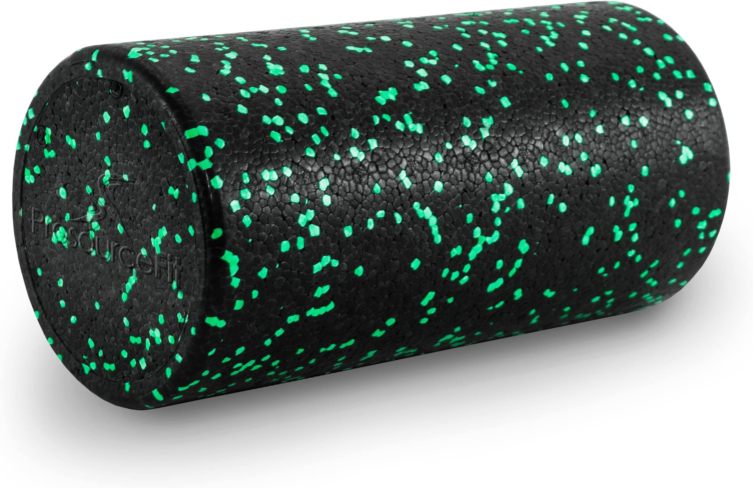 ProsourceFit High Density Foam Rollers 12 - inches long, Firm Full Body Athletic Massage Tool for Back Stretching, Yoga, Pilates, Post Workout Muscle Recuperation, Black/Green