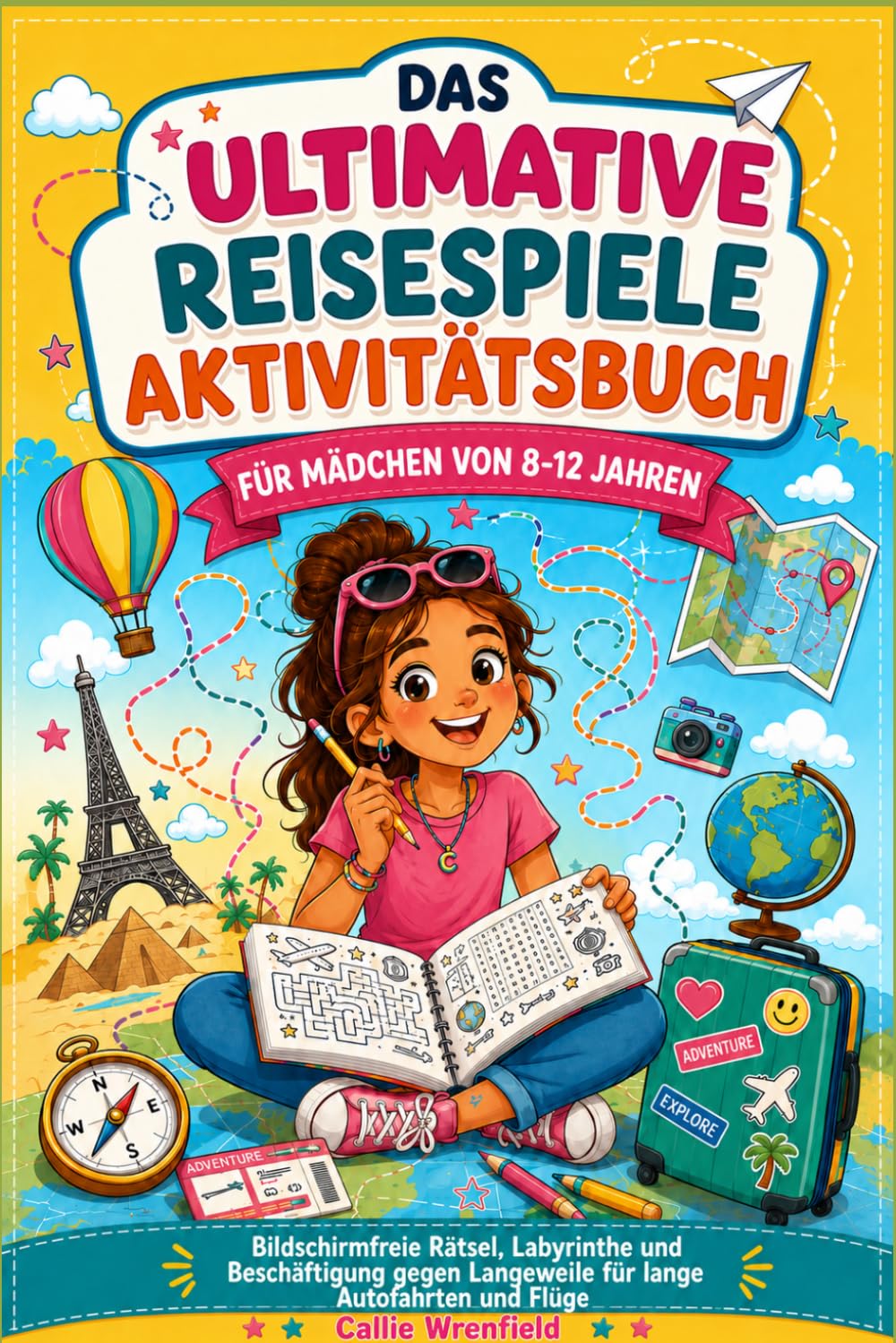 DAS ULTIMATIVE REISESPIELE AKTIVITÄTSBUCH FÜR MÄDCHEN VON 8-12 JAHREN: Bildschirmfreie Rätsel, Labyrinthe und Beschäftigung gegen Langeweile für lange Autofahrten und Flüge