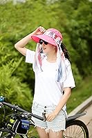 Vista 25 de icolor Sombreros de sol para mujer, protección solar UPF 50, sombrero de verano al aire libre, visera con solapa, sombrero de cola de caballo, Marrón