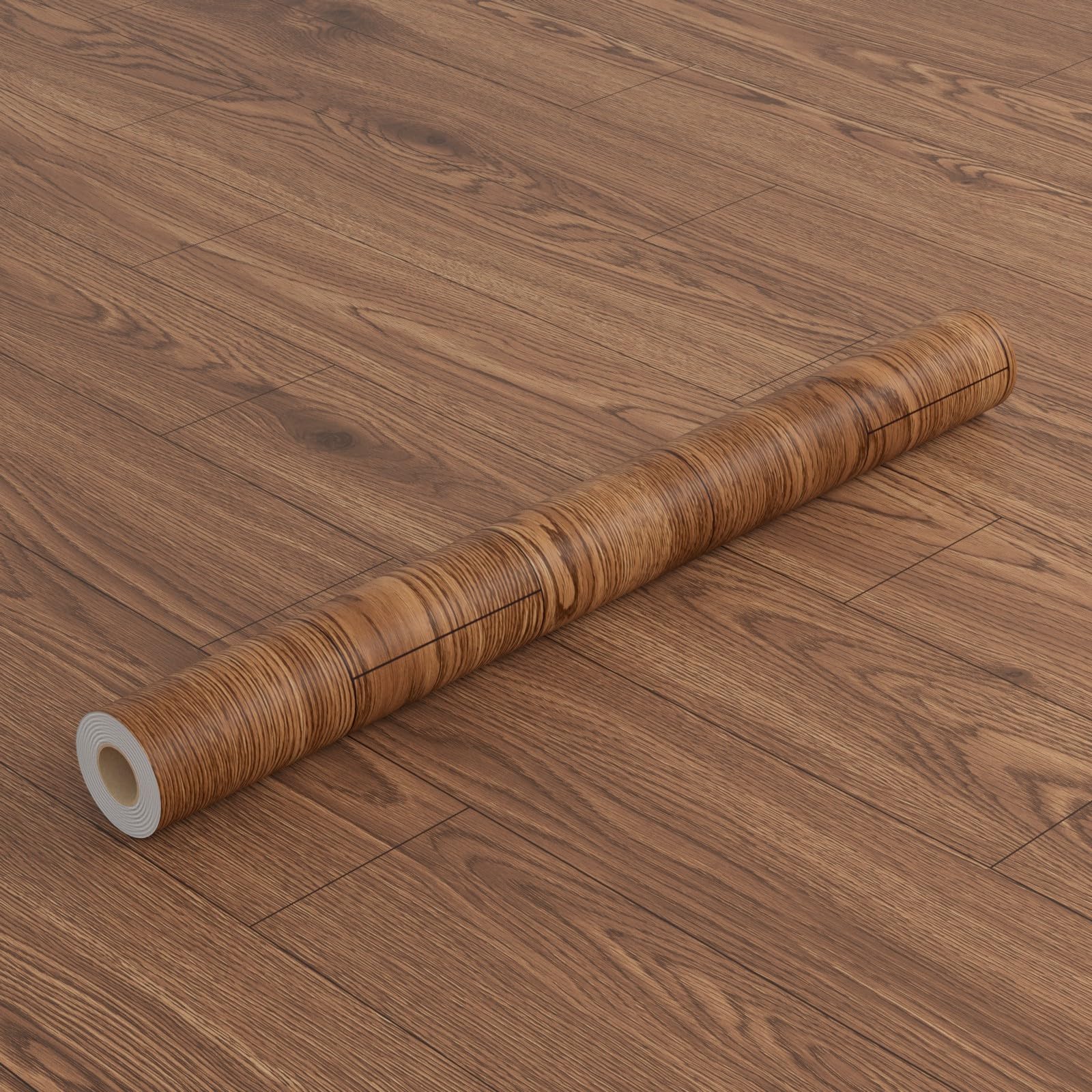 Oxdigi Suelo de PVC autoadhesivo de 6 m², aspecto de madera, baldosas de vinilo para puerta de entrada, salón, cocina, balcón, trastero, recortable, suelos de vinilo, 0,6 x 10 m, nueces