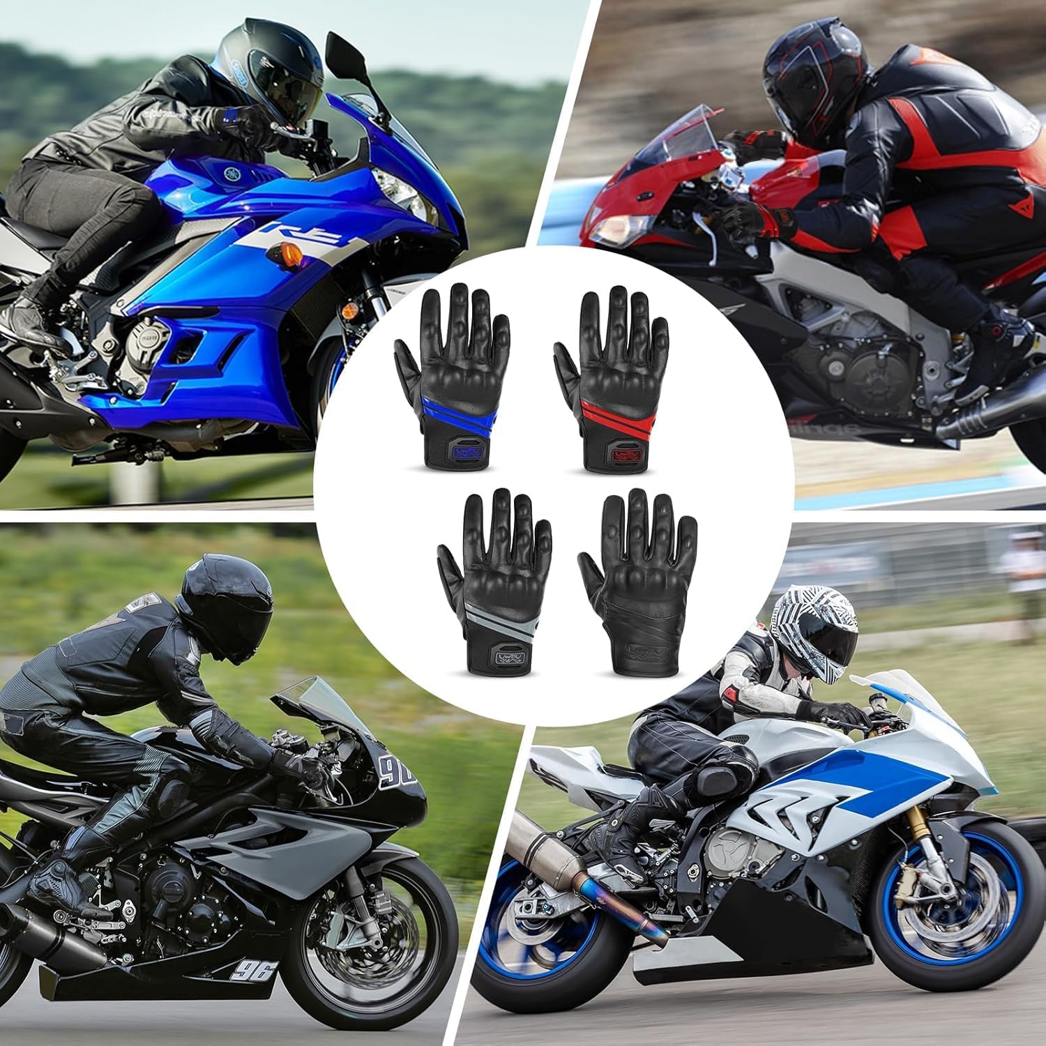 COFIT Windproof Winter Motorcycle Gloves, Unisex Durable Anti-Slip & Touchscreen Leather-Like Motorcycle Gloves, Ideal for Motocross Racing, Road Biking for Men & Women - Image 5
