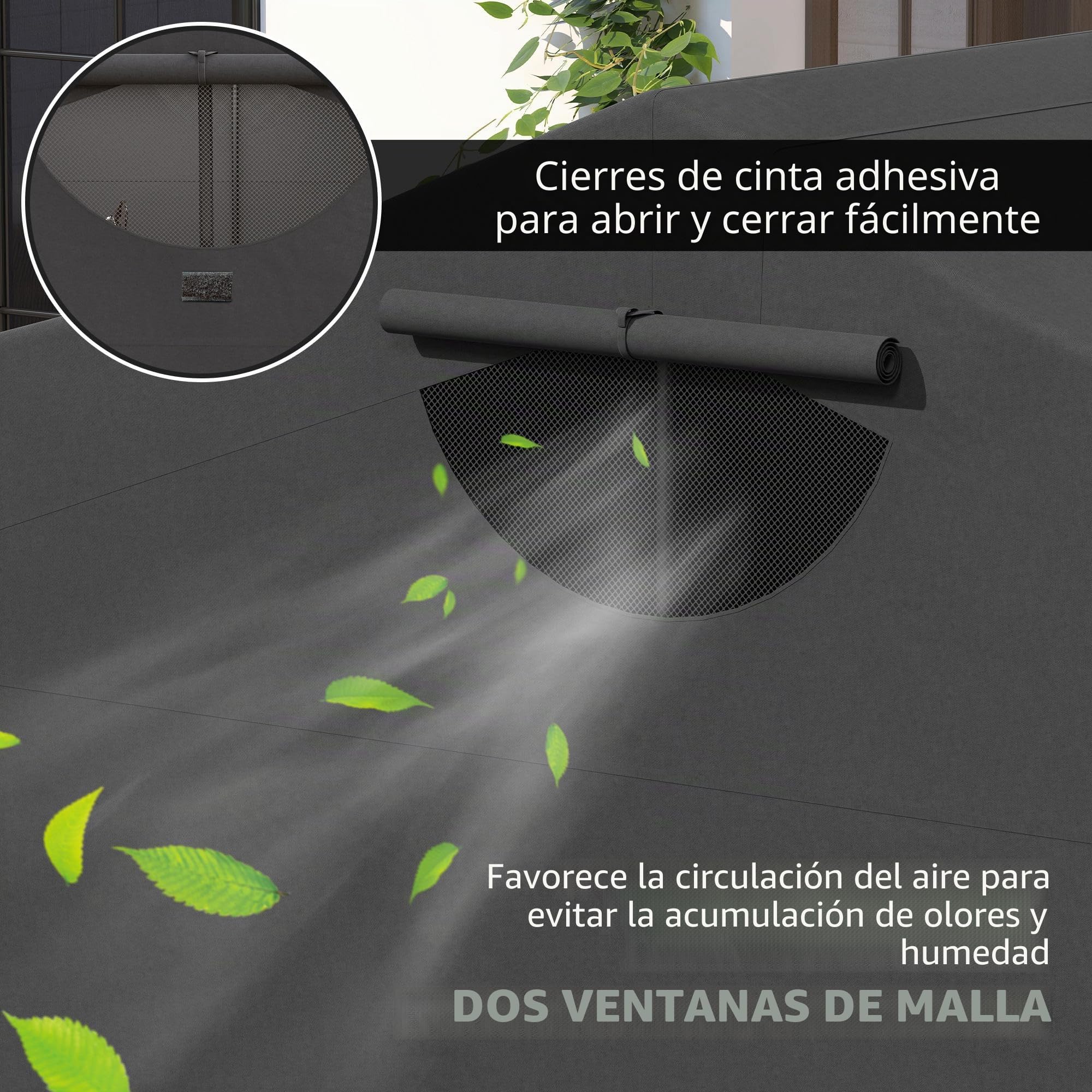 Outsunny Cubierta para moto plegable al aire libre con ventana impermeable para motocicleta Oxford tela para motocicleta para 2 motocicletas y scooter 345cmx135cmx191cm negro