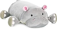 Vista 1 de Gloria The Hippo - Almohada de espuma viscoelástica con diario para niños que se almacena en el bolsillo del vientre, animal de peluche de 15
