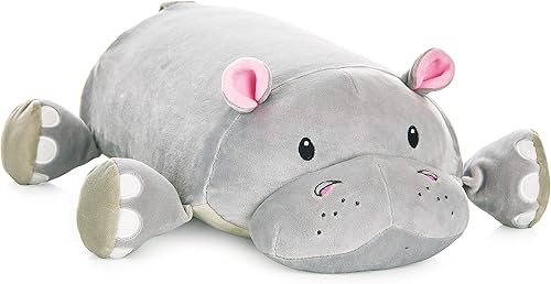Gloria The Hippo - Almohada de felpa de espuma viscoelástica, 15 pulgadas disponible en Yaxa Peru