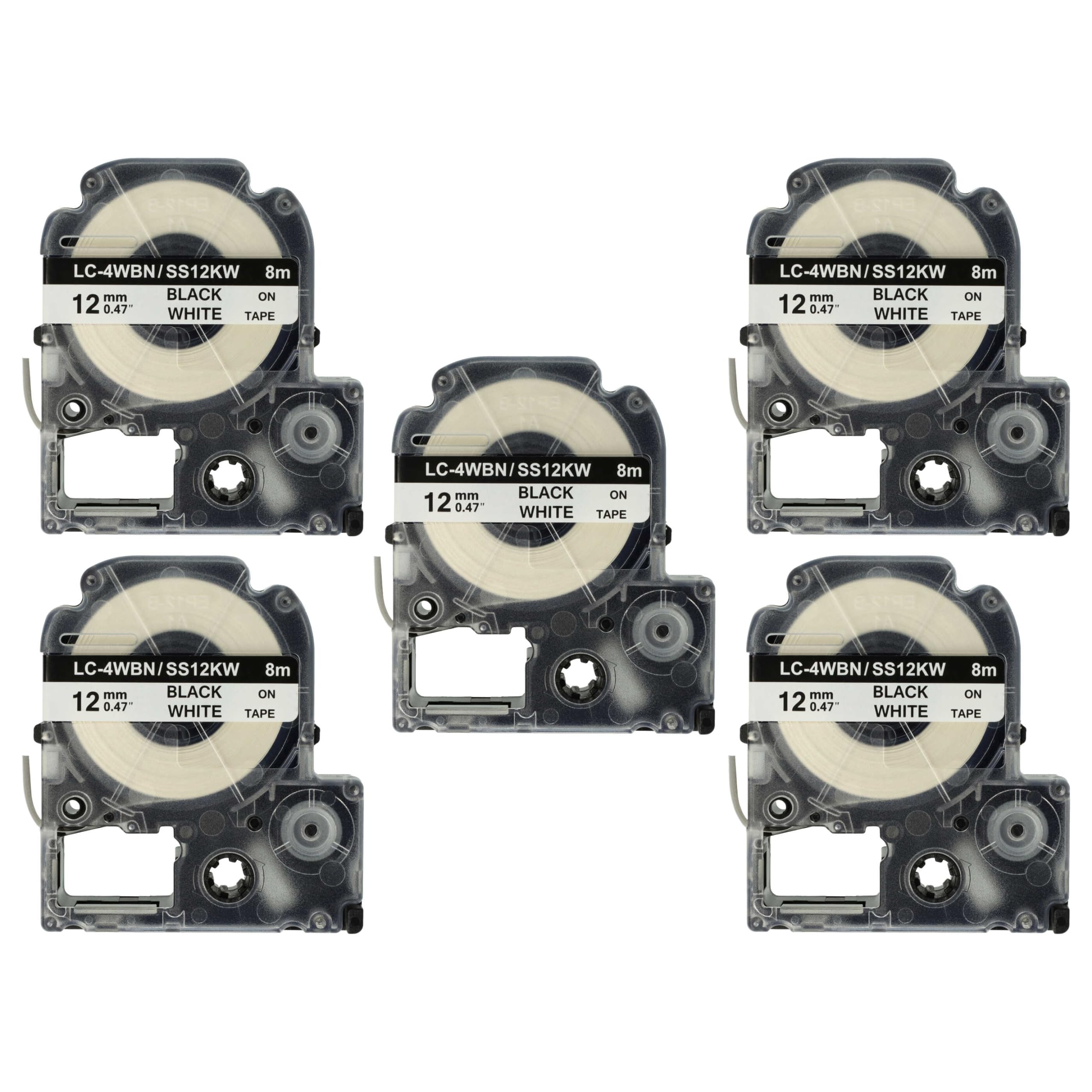 vhbw 5x Schriftband-Kassette kompatibel mit KingJim SR530