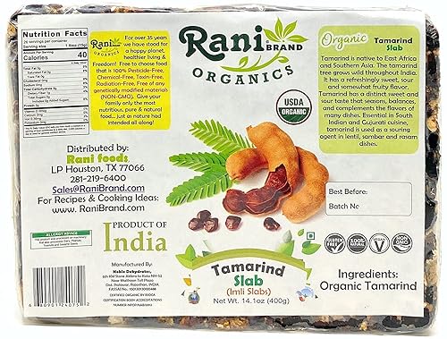 Rani - Losas de tamarindo orgánico (losas Imli) de 14 onzas (14.11 oz) ~ totalmente naturales | Sin azúcar añadida | Veganas | Sin gluten | Sin OMG