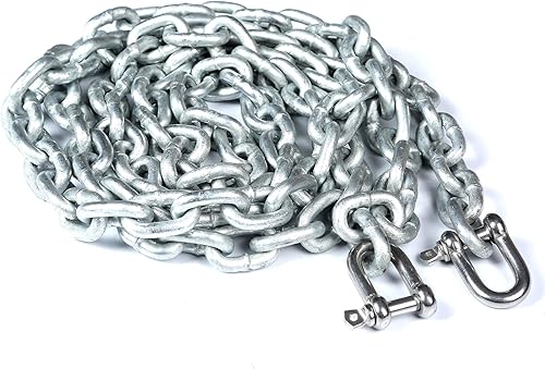 Miniatura 6 de Mxeol Anclajes de garra para pontón kit de anclaje galvanizado de 8 libras con grilletes de cadena de acero inoxidable de 14 de pulgada (plata, 8