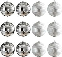 Vista 21 de DN DECONATION Deep Red Glass Christmas Ornaments, Set of 9, 3.15' Hanging Christmas Baubles for Xmas Tree Decoration, Wedding Party Gift