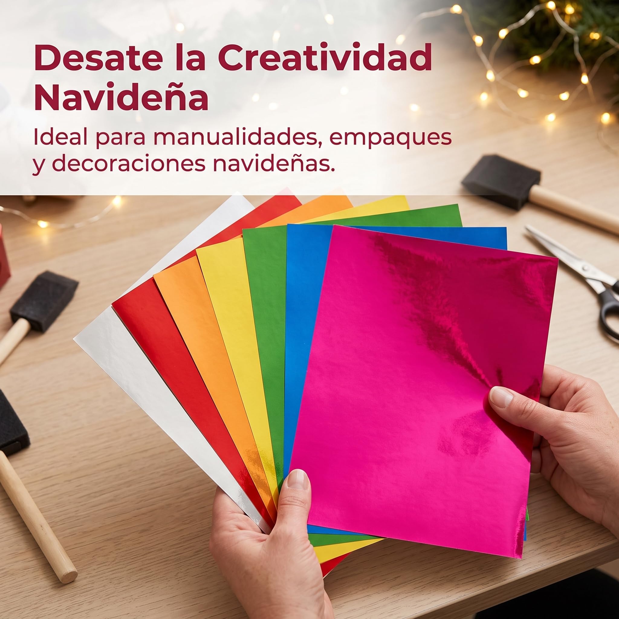 MagiDeal Papel de Envoltorio Metálico Papel Holográfico Cartón Espejo Láser Aluminio Cara Brillante y Respaldo Rígido y Adecuado para Empaques Artesanías, Forma personalizada