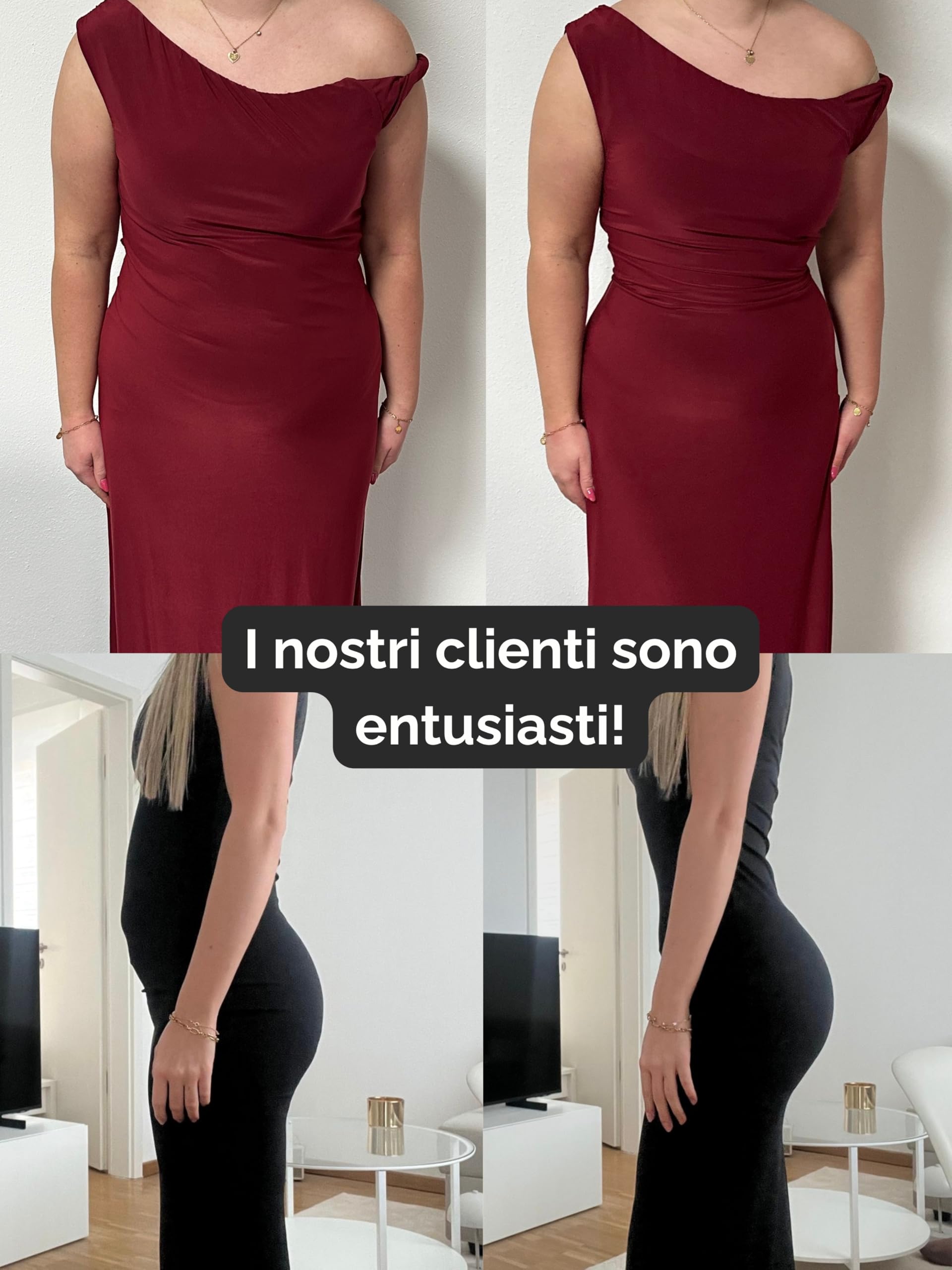 TONEST 1201-MS-FC - Pantaloni modellanti da donna, modellanti sulla pancia, anti-sfregamento sulle cosce, a vita alta