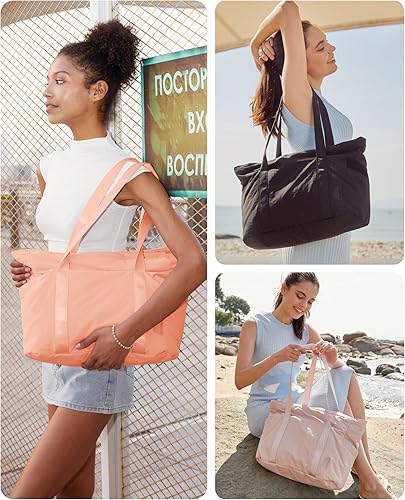 Miniatura 9 de BAGSMART Bolso de mano grande para mujer bolso de hombro con asa superior con hebilla para esterilla de yoga para gimnasio trabajo escuela