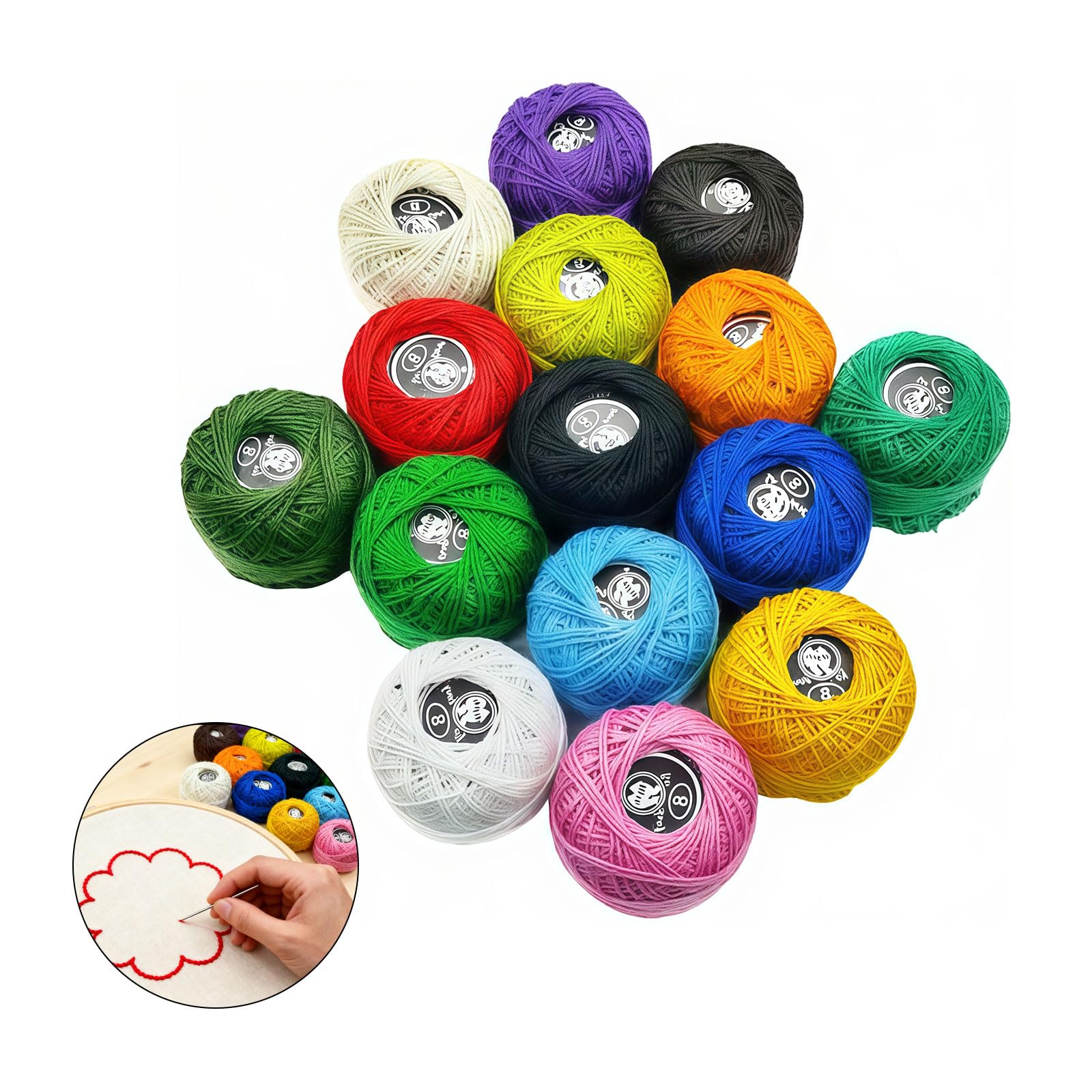 15 Roll Embroidery Threads Cross Crochet Thread Sashiko Thread Embroidery Floss for Stitch Friendship Bracelets and Knitting DIY Craft Cross Stitch Kit