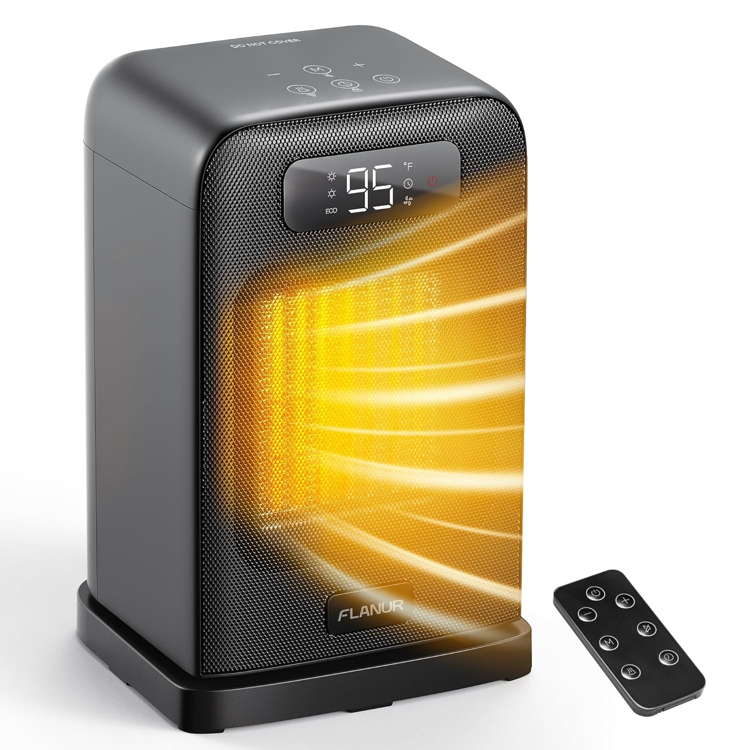 Space Heaters for Indoor Use 1500W Small Desk Heater with Remote Thermostat 4 Modes 12H Timer LED Display