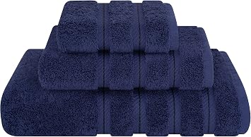 American Soft Linen 100% Cotton Luxury Turkish Towels, 3 Piece Towel Set | Soft Absorbent Quick Dry OEKO Tex Standard 100 Certificated Durable Machine Washable Breathable Premium Hotel Quality
