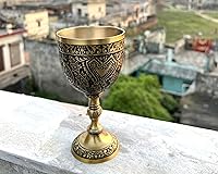 Vista 5 de Cáliz de vino de latón Cáliz Arturo King Cáliz Comunión Cáliz Cáliz Inspirado Medieval