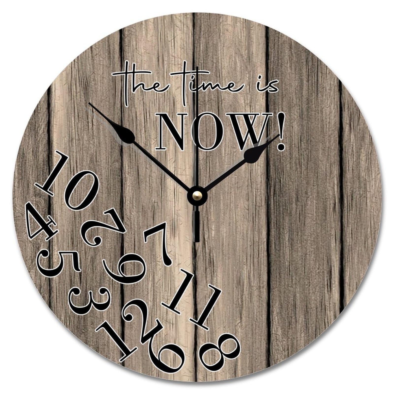 Horloge murale vintage en bois de 30 cm silencieuse pour salon