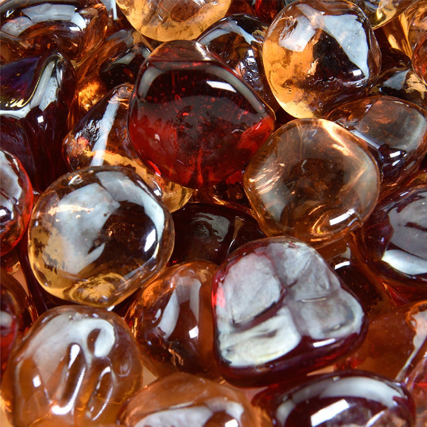 Arctic Ice - Fire Glass Diamonds for Indoor and Outdoor Fire Pits or Fireplaces | 10 Pounds | 1 Inch