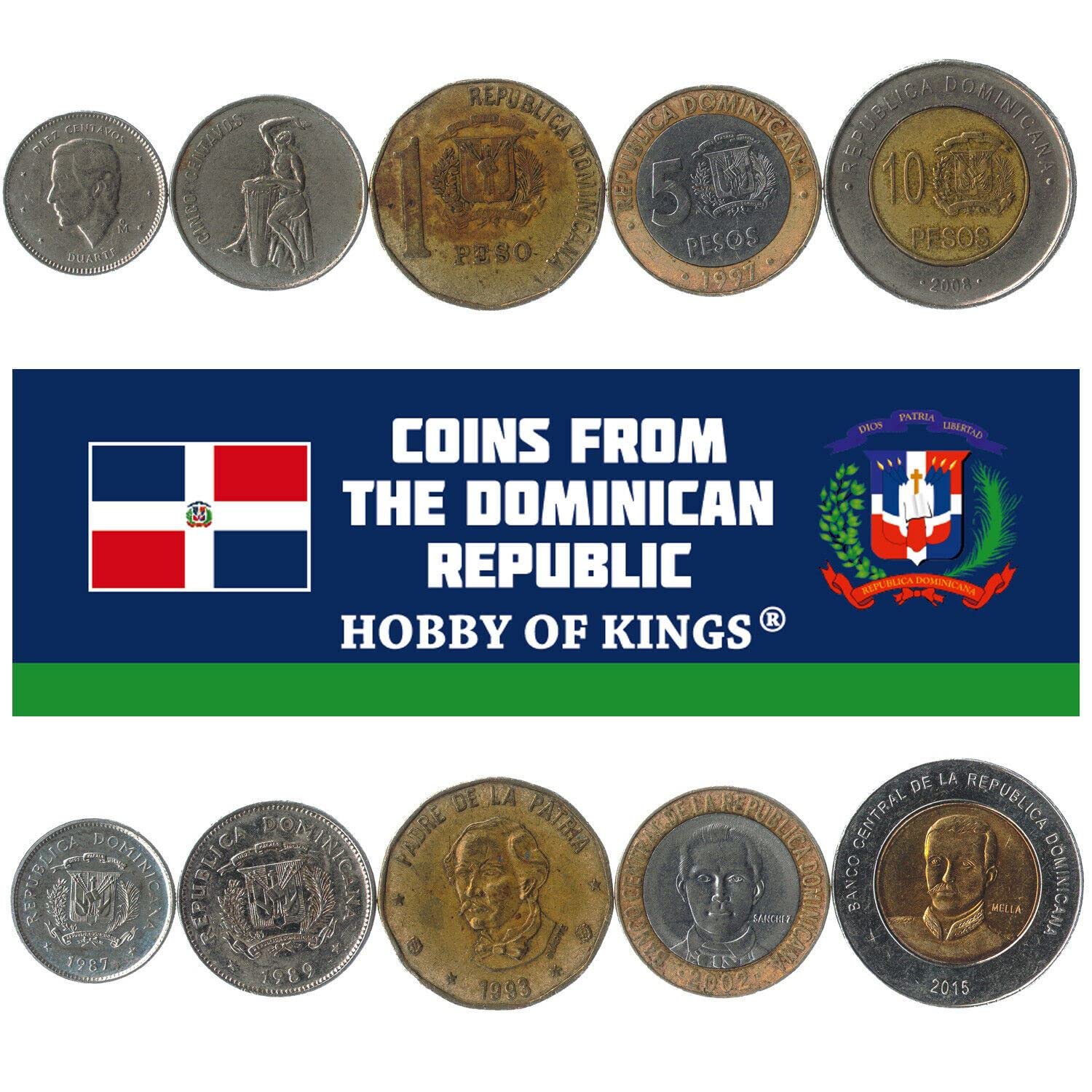 Dominican Republic 5 Mixed Coins