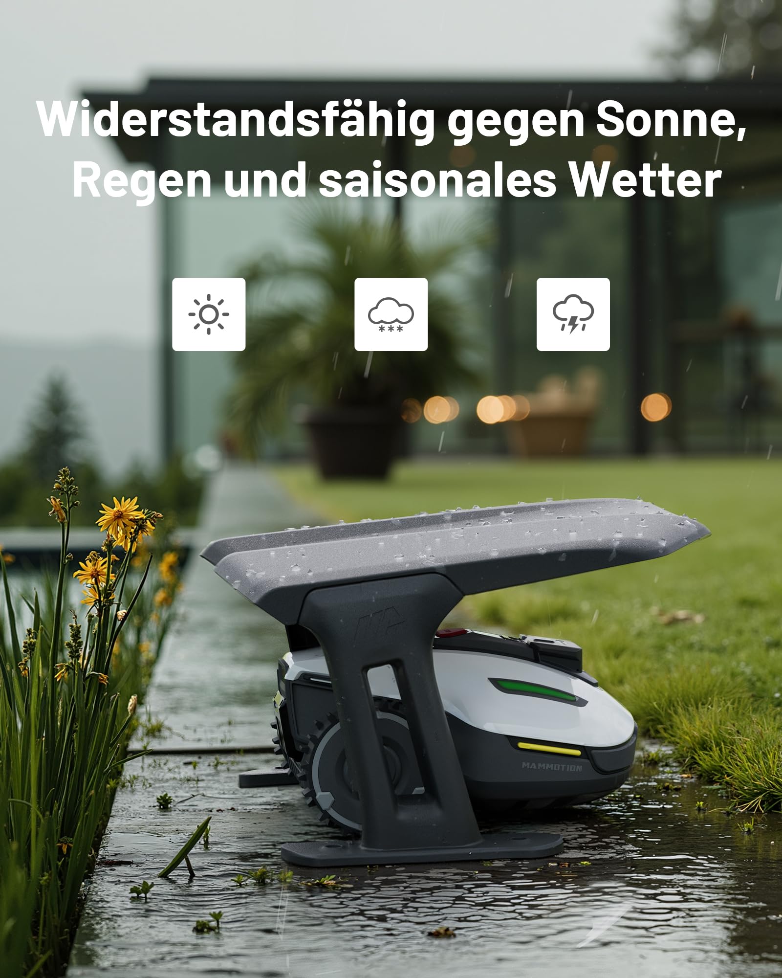 MAMMOTION Mähroboter Garage Standard für LUBA AWD Serie, YUKA mini Serie, LUBA mini AWD Serie, Die Mammotion-Garage ist auch für andere Rasenmäher Roboter in Standardgröße geeignet.