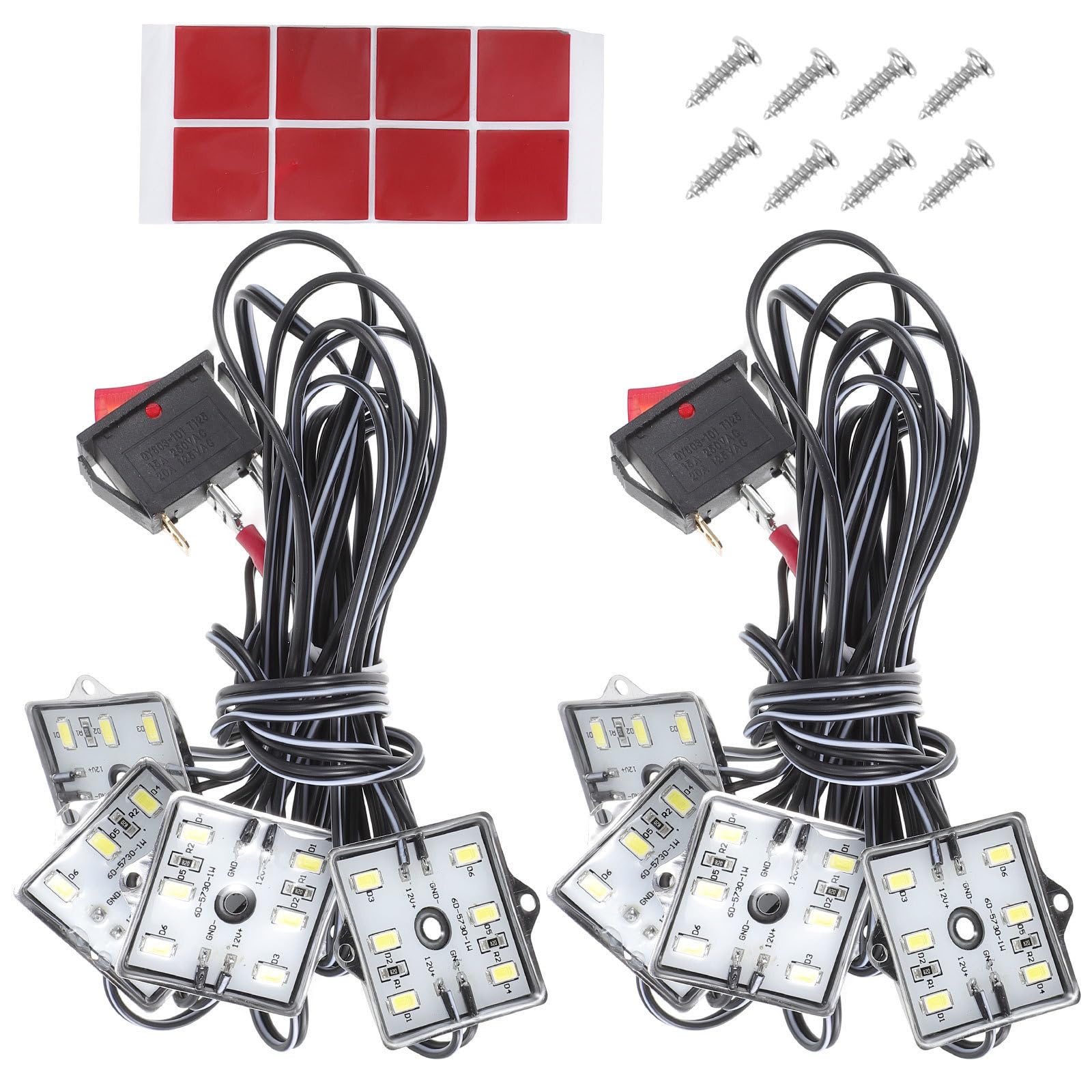 Hemobllo Luz Interior de Coche 48 LED 12v de Hierro y ABS Blanco