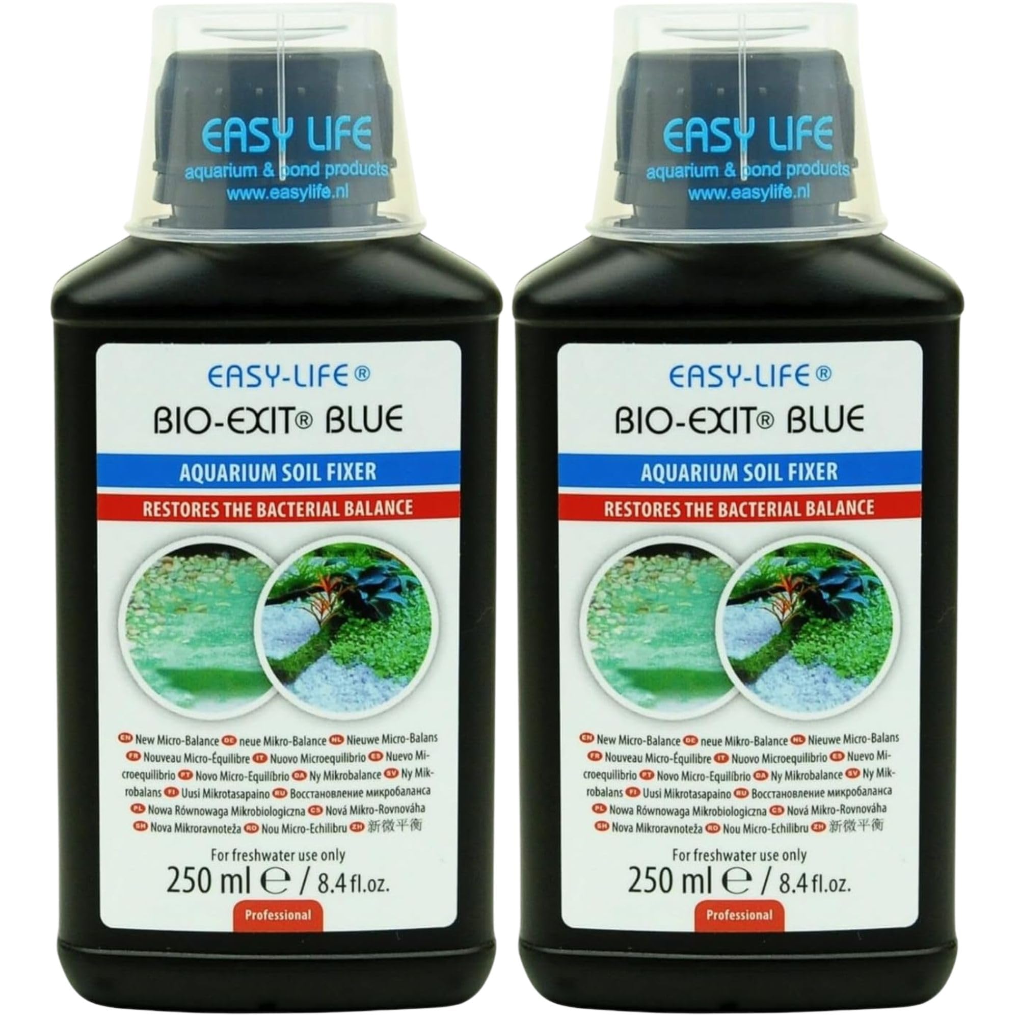 Easy Life Bio-Exit Blue 2er Pack – 2X 250 ml Behandlung gegen Blaualgen im Aquarium, bekämpft effektiv Cyanobakterien, einfache Anwendung, sicher für Fische und Pflanzen
