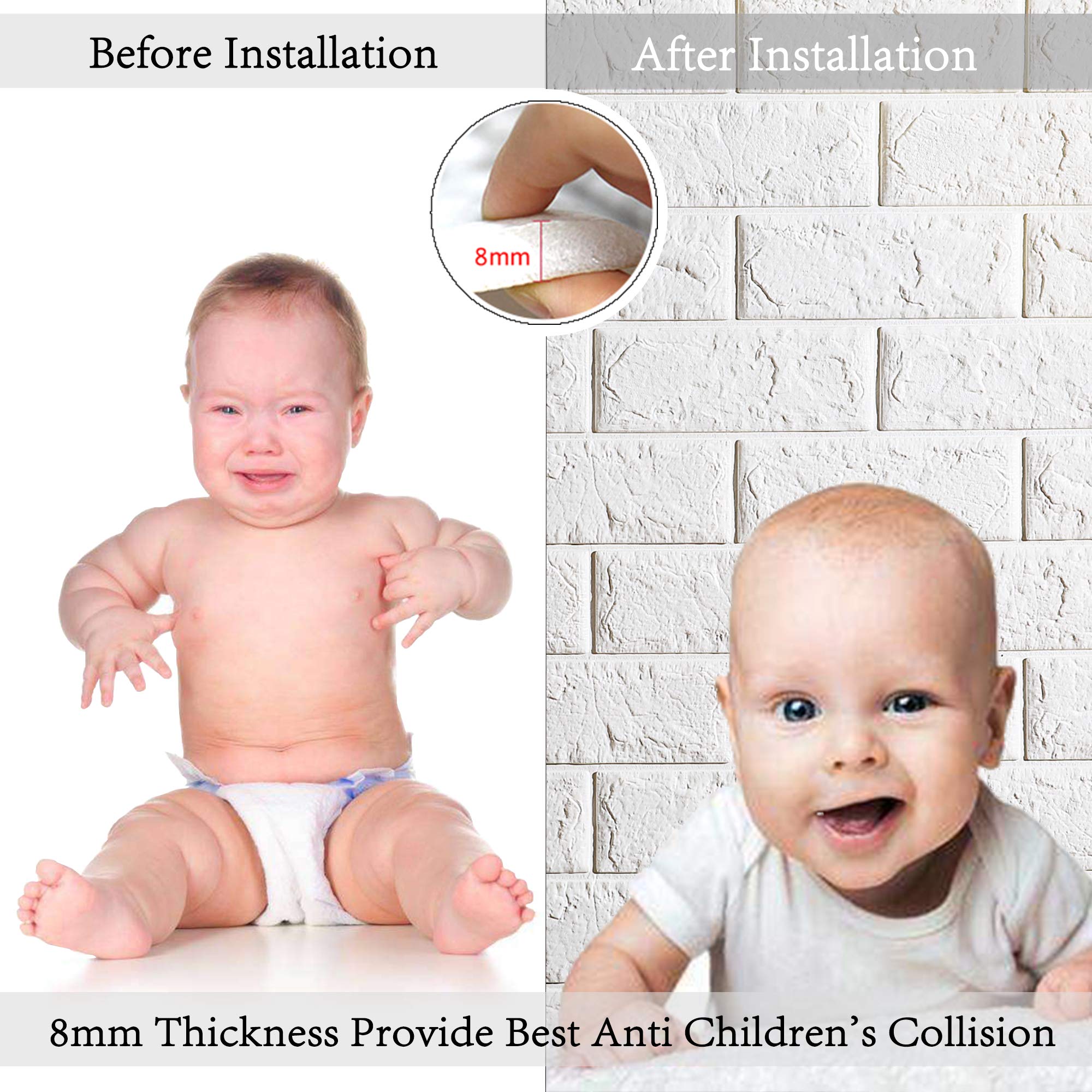 Arthome White Brick 3D Wall Panels Peel and Stick Wallpaper for Living