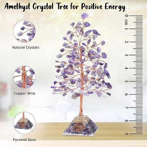 Miniatura 52 de Árbol de la vida de chakras de aventurina amarilla, árbol de cristal para energía positiva, decoración de Feng Shui, árbol de piedras preciosas