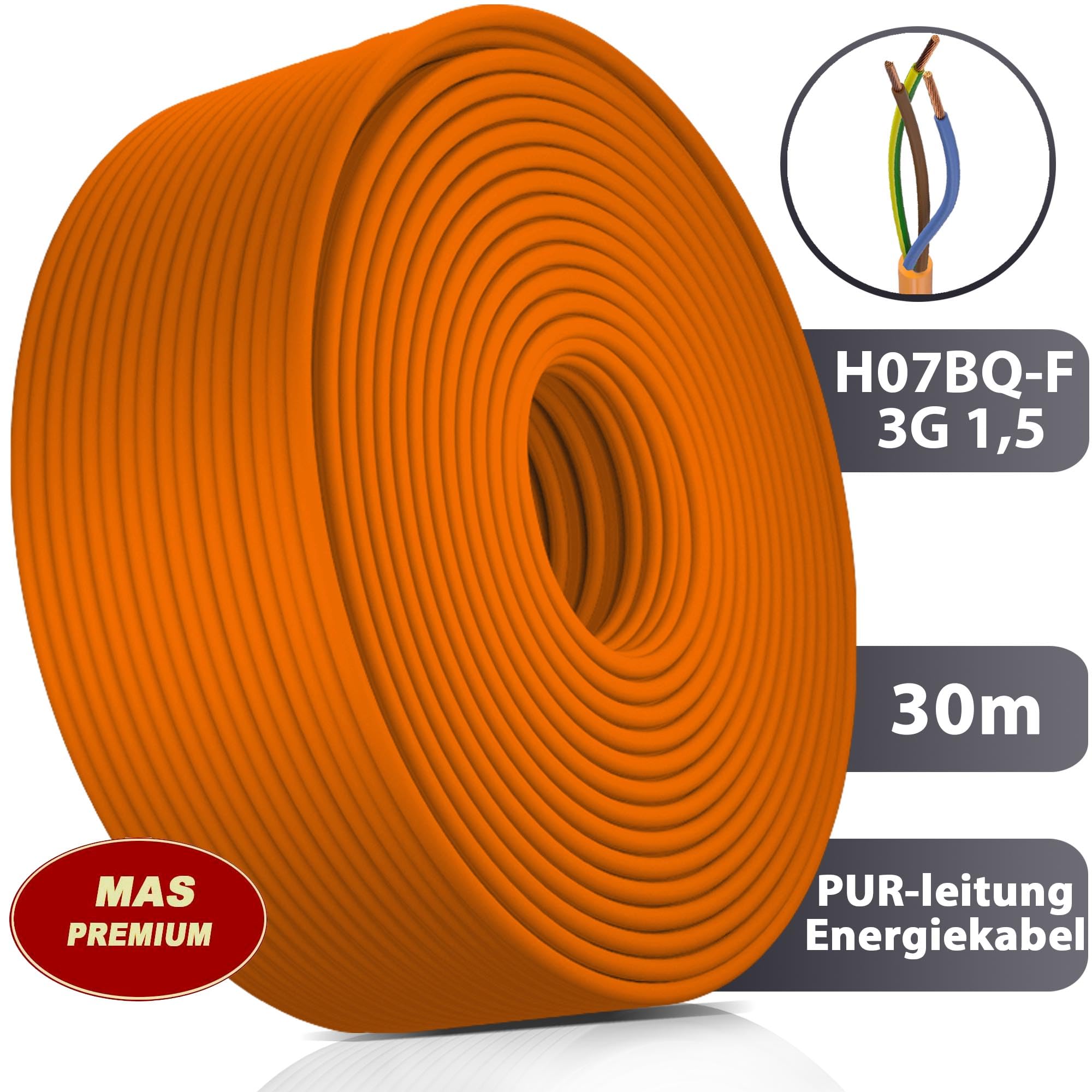 MAS-Premium® - Cable de conexión para dispositivos agrícolas o comerciales (30 m)