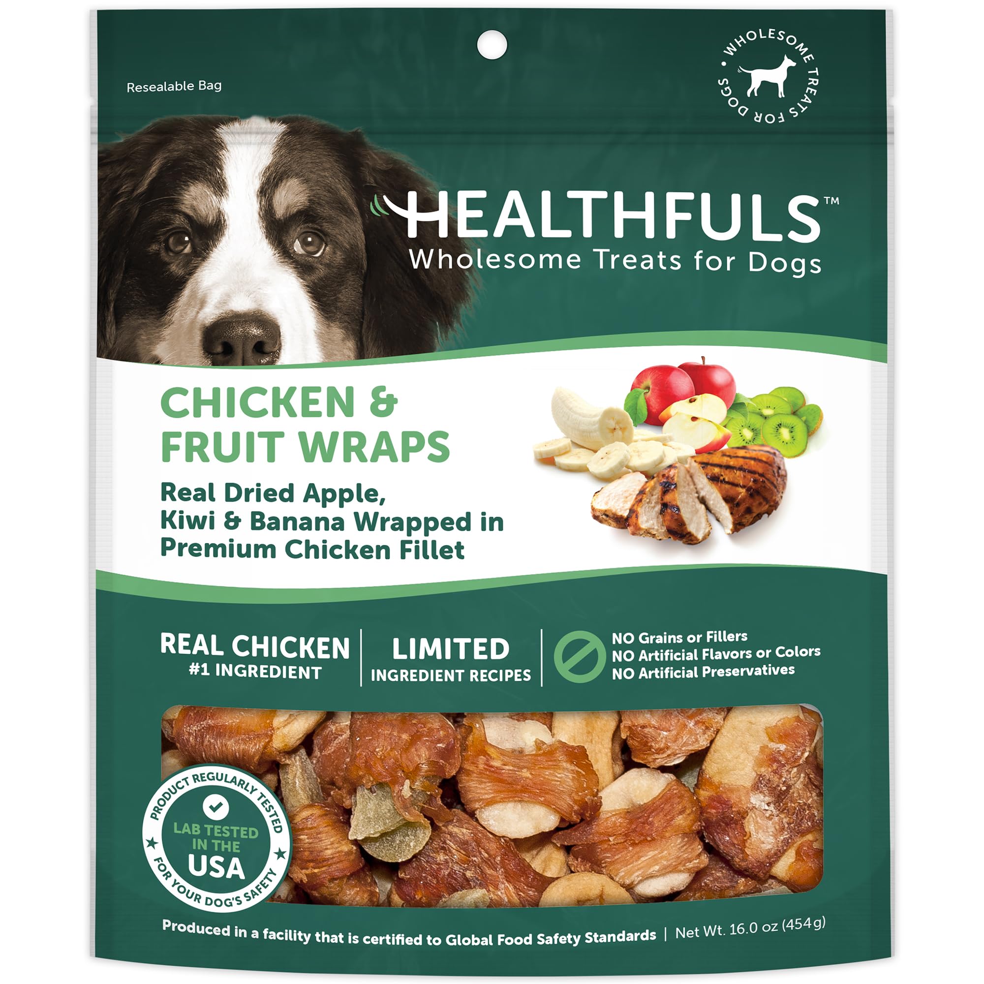 Healthfuls Chicken Wrapped Fruit Dog Treats, 16oz