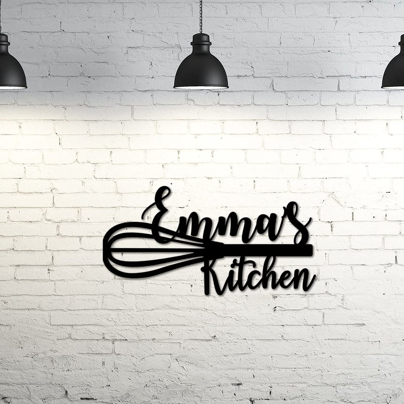 Letrero de metal personalizado para cocina, letrero de nombre de cocina, letrero de nombre de metal, decoración de casa de campo, regalo de inauguración de la casa, regalo de cocina para mamá, regalo