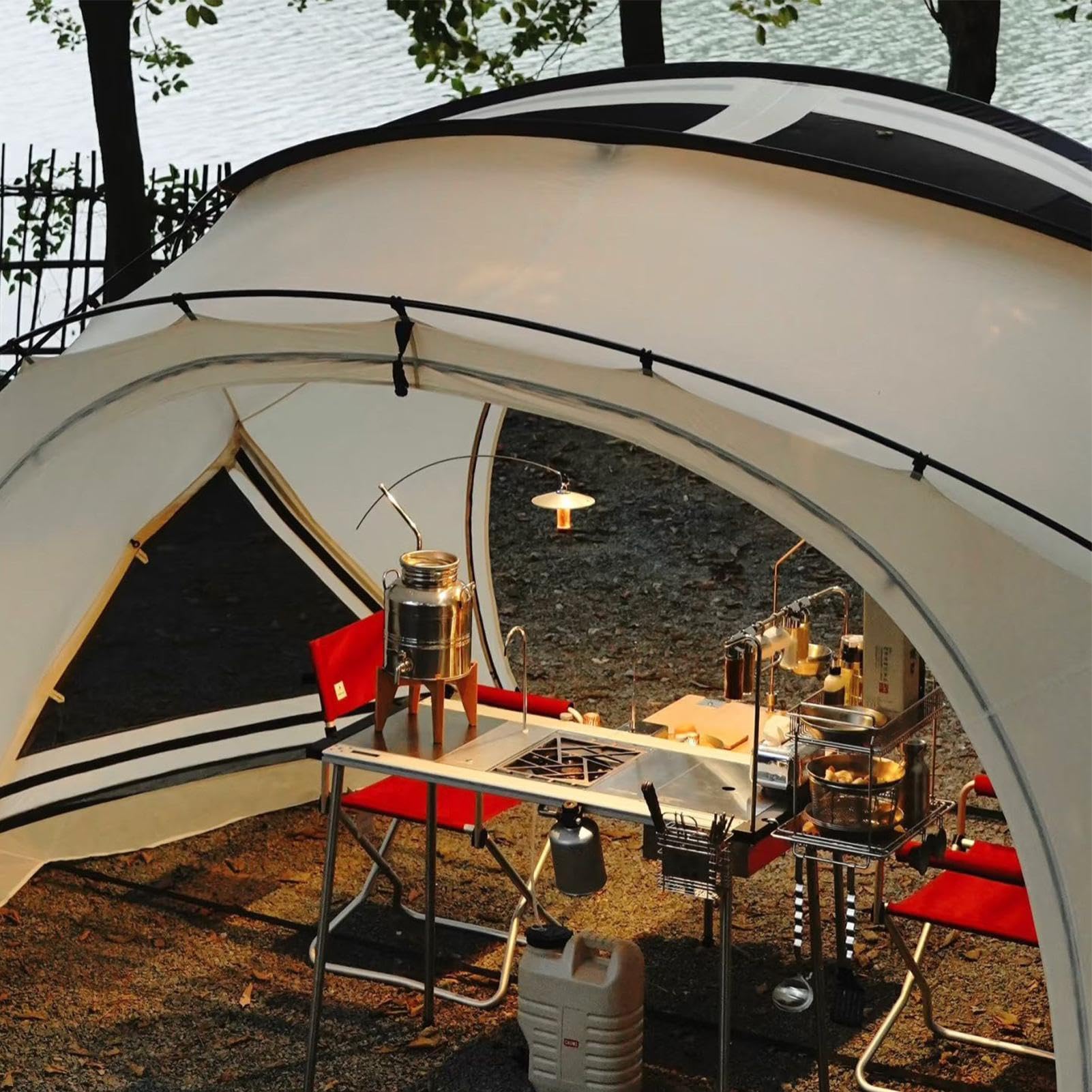 Camping Lichtständer Leichtmetall Outdoor Ständer mit Haken | Tragbarer Zeltlampe Haltestab Für Camping Angeln