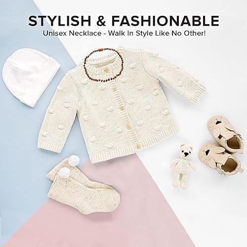 Miniatura 4 de Baltic Proud Amber Necklace (Unisex Cognac Polished 12.5 Inches) - Certified Premium Quality Raw Baltic Sea Amber