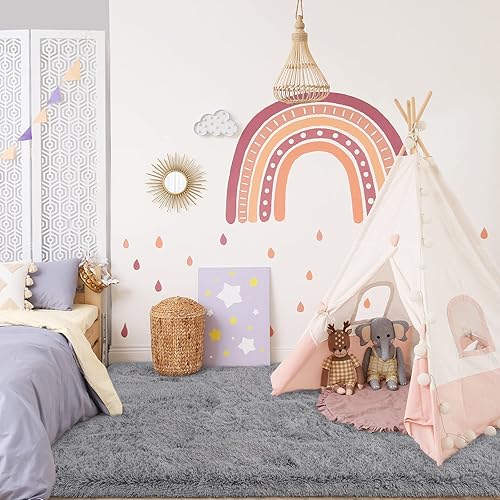 Miniatura 7 de Kimicole Alfombra de área ultra suave y esponjosa para dormitorio sala de estar decoración del hogar alfombra lanuda de felpa para sala de juegos