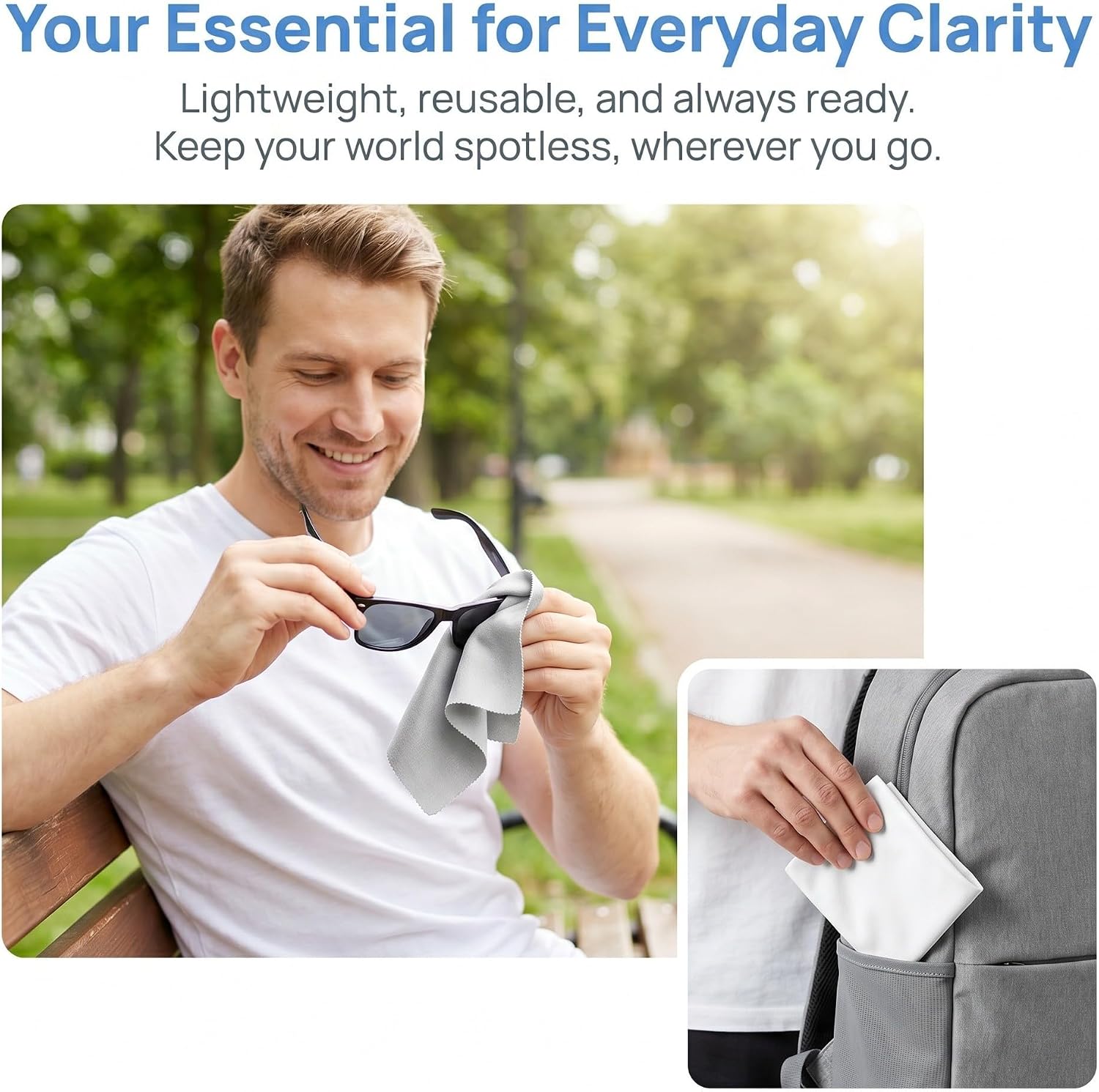 BETOOKY 6pcs Microfiber Eyeglass Cleaning Cloths for Glasses and Lenses, Soft Portable Lens Cleaning Cloths for Glasses, Phone Screens, Cameras, and Computer Monitors