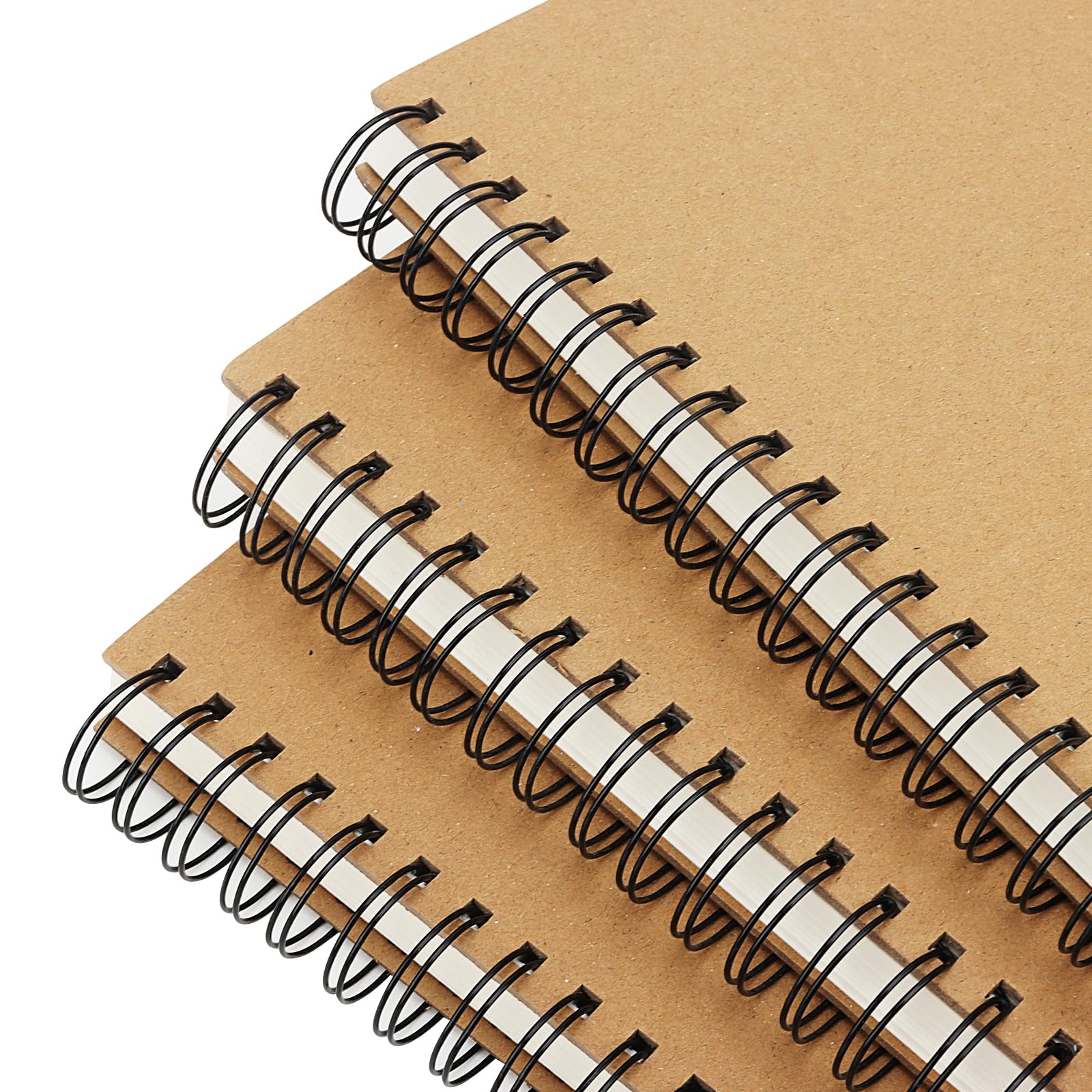 LEXININ 6 Pack A4 Spiral Bound Sketchbook, 60 Sheet/120 Pages Kraft Drawing Pad, A4 Floor Books for Landscape Artist Painting - Image 3