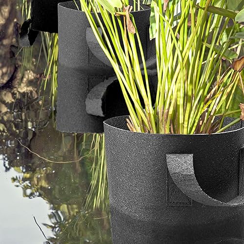 Miniatura 5 de Paquete de 8 macetas de lirio para estanque, macetas duraderas de estanque de lirios de agua, bolsas de plantación de 3 galones para plantas de