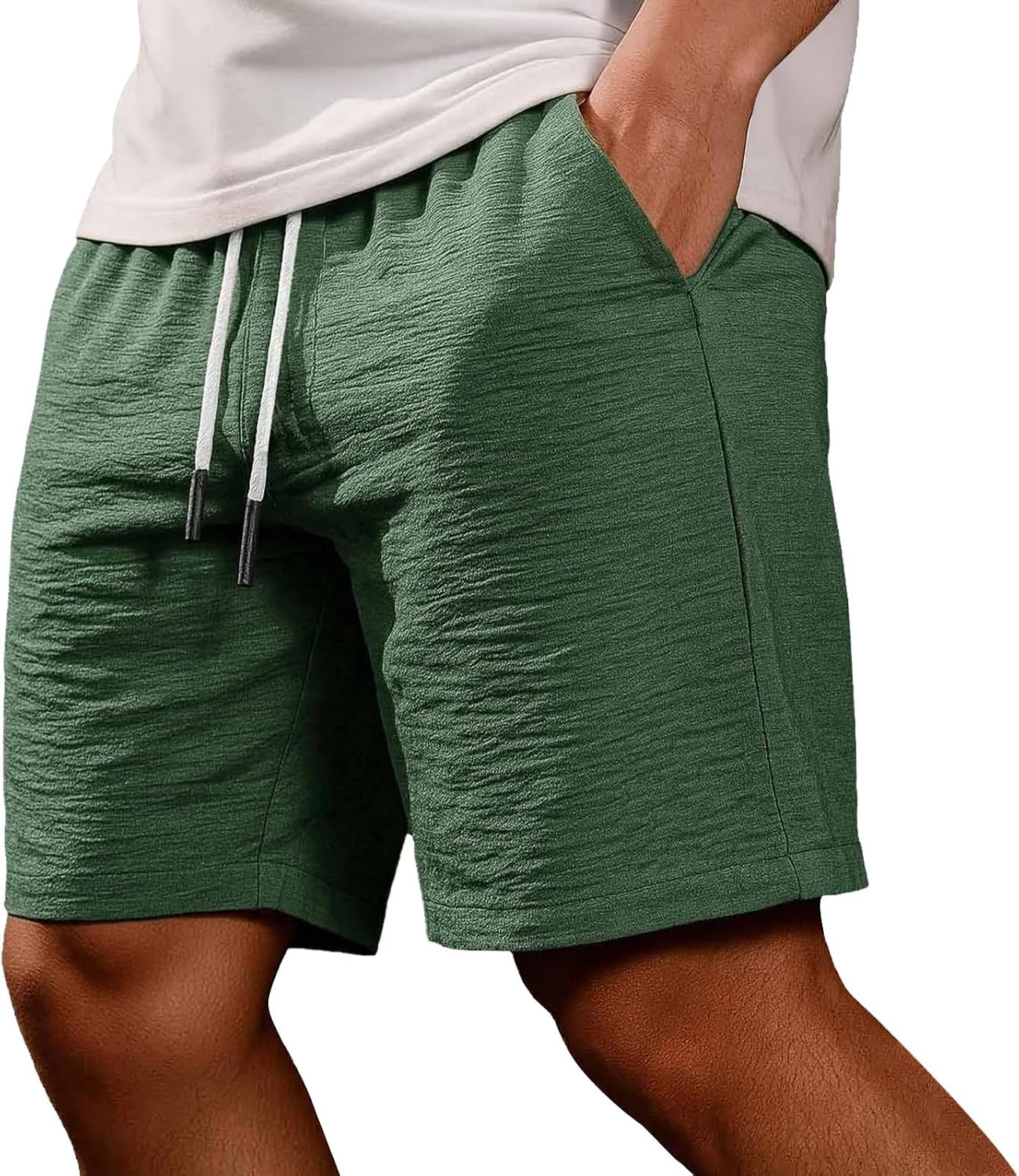 HJINGSUN Men Shorts Casual Baggy Drawstring Elastic Waist Shorts Lightweight Breathable Summer Beach SweatShorts 2026
