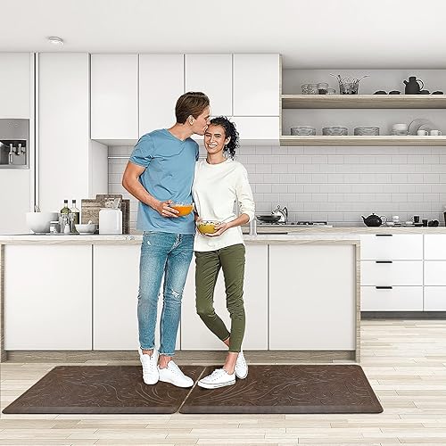 Miniatura 119 de KMAT Tapete de cocina acolchado antifatiga, impermeable, antideslizante, tapete ergonómico y cómodo para el hogar, oficina, fregadero, lavandería
